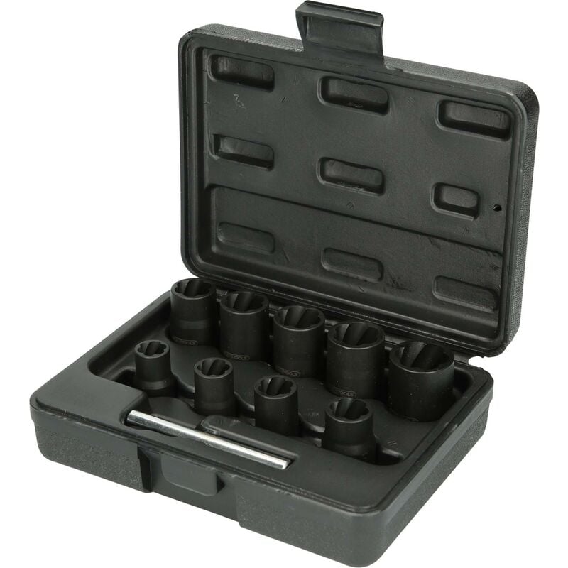 foto del prodotto kstools 3 8 serie di bussole profilo conico elicoidale,10pz.10 19mm
