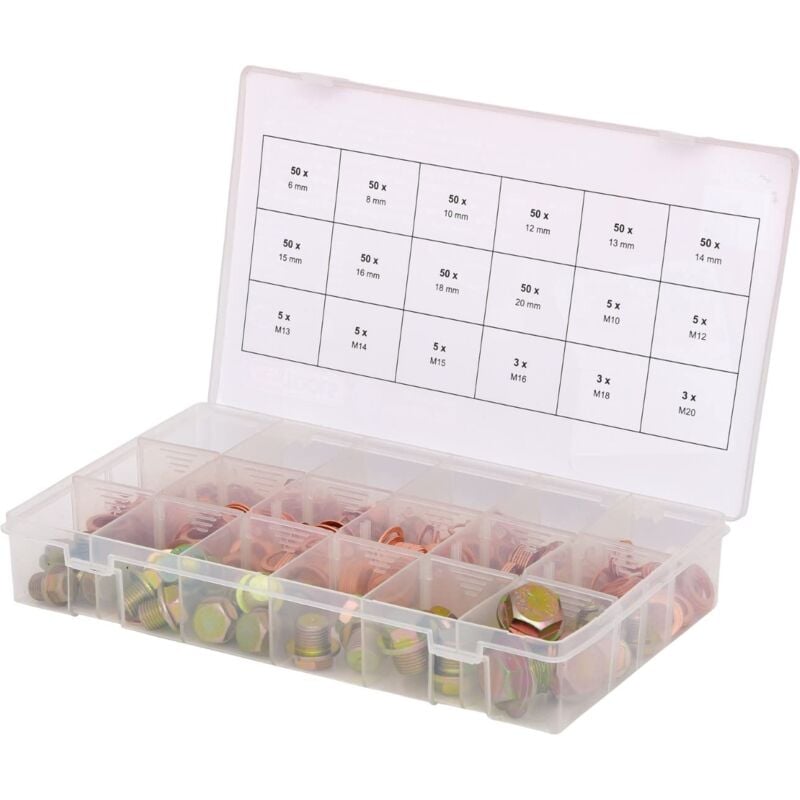 foto del prodotto kstools assortimento tappi e guarnizioni per coppa dell olio, 534 pz