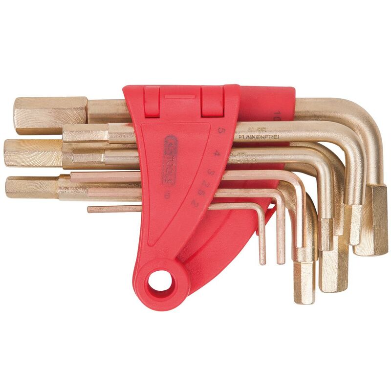 foto del prodotto kstools bronzeplus serie di chiavi maschio esagonali piegate 8 pz