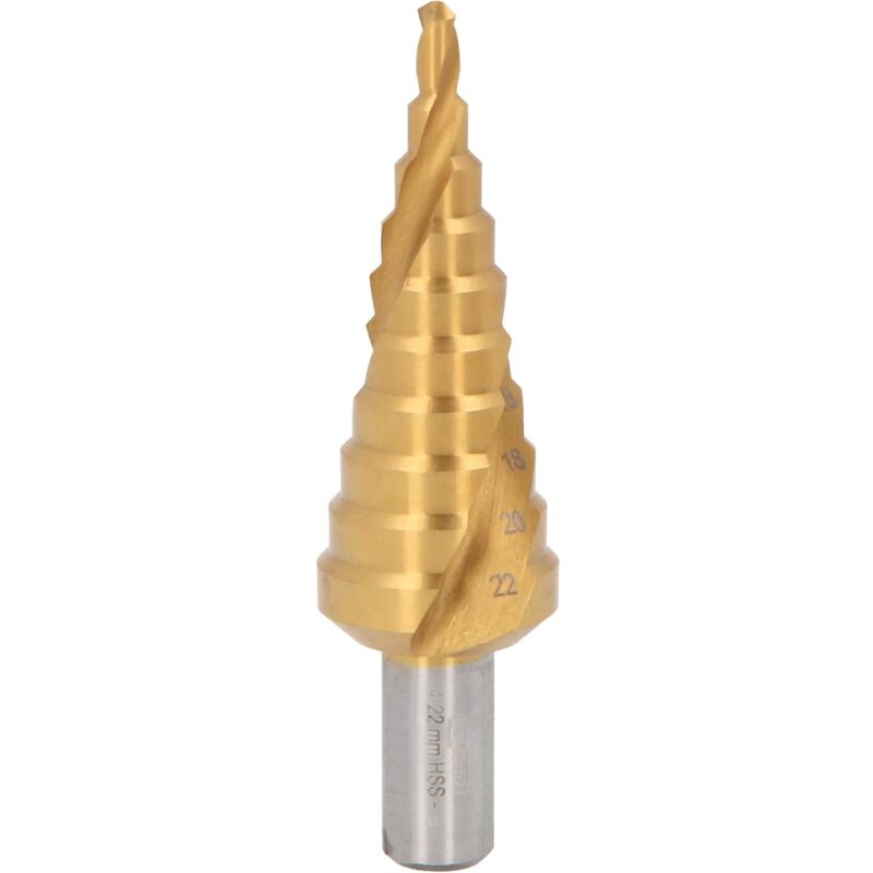 immagine 0 del prodotto kstools fresa a gradini in hss tin, 4 22mm, 10 livelli