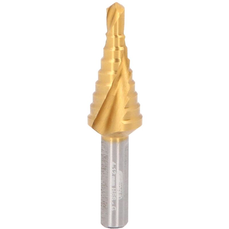foto del prodotto kstools fresa a gradini in hss tin corta, 4 12mm, 9 livelli