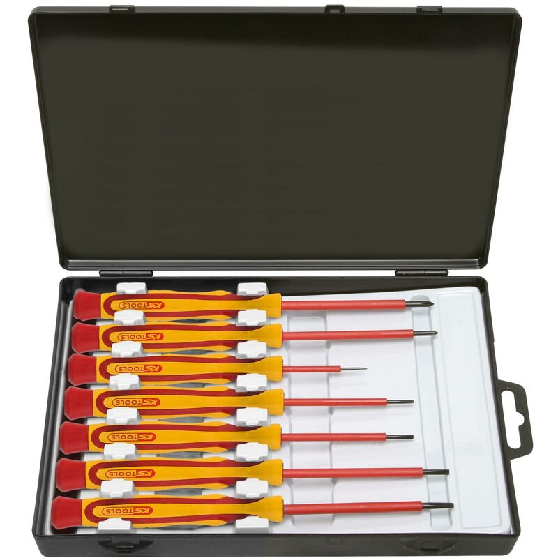 foto del prodotto kstools giravite di precisione con isolamento protettivo per viti con impronta a croce kit ph, 7 pz