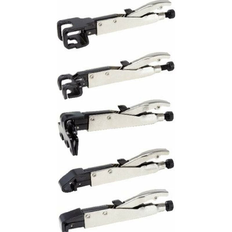 foto del prodotto kstools ks tools 115.1085 serie di pinze a morsetto per saldatura, 5 pezzi, cromo