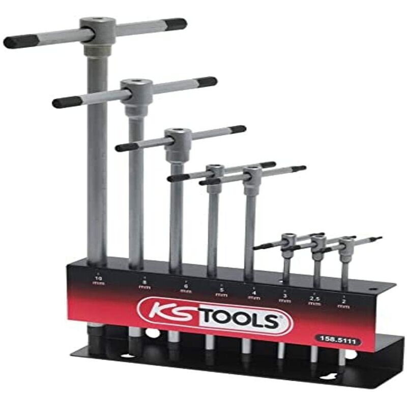 foto del prodotto kstools ks tools 158.5111 8 pezzi 8 chiavi esagonali con impugnatura a t supporto