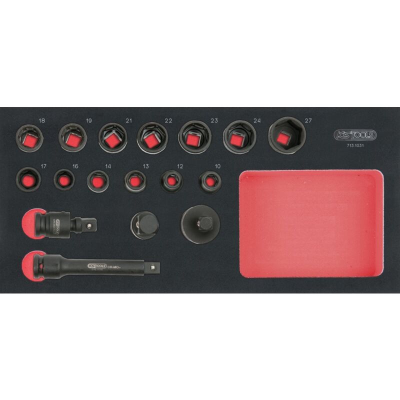 foto del prodotto kstools ks tools 713.1031 modulo di 17 bussole a impatto 1 2 