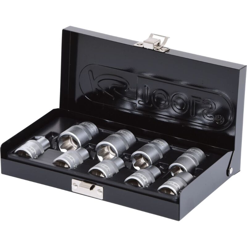 foto del prodotto kstools ks tools 911.4410 serie di bussole tx profilo e, 9 pezzi, e10 e24, 1 2 