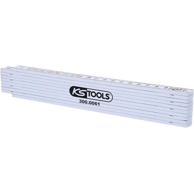 foto del prodotto kstools metro pieghevole in plastica, bianco, 2m