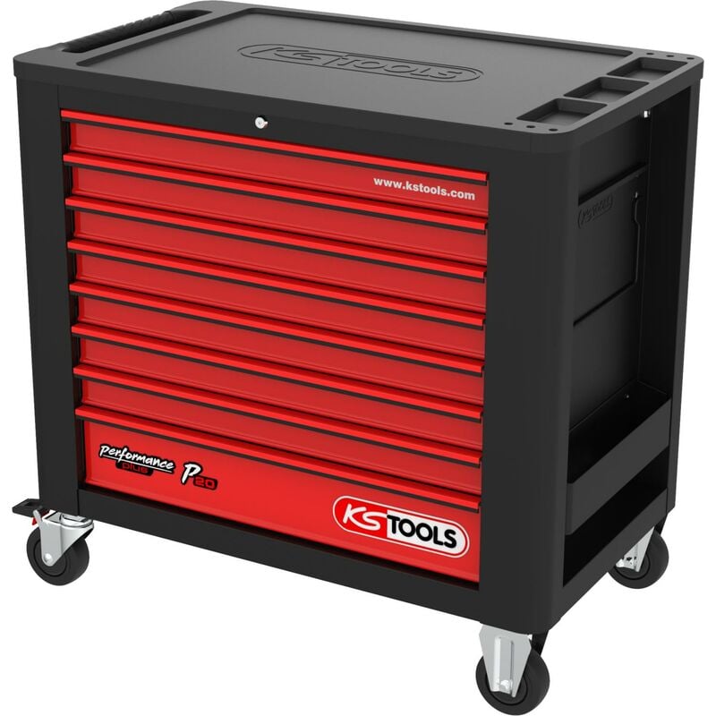 foto del prodotto kstools performanceplus p20 nero rosso carrello officina con 8 cassetti