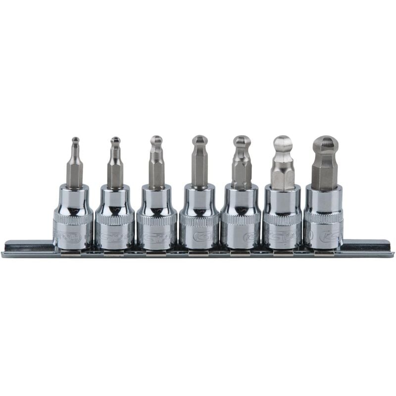 foto del prodotto kstools serie bussole 3 8 chromeplus per viti a esagono incassato, testa a sfera 7 pz 3 10 mm