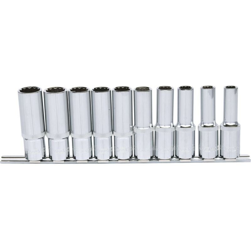 foto del prodotto kstools serie di bussole poligonali 1 2 chromeplus, lunga, 10 pz, 10 19 mm