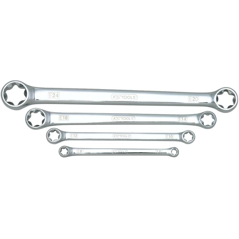 foto del prodotto kstools serie di chiavi a 2 bocche chrome etorx,4 pze6xe8 e20xe24