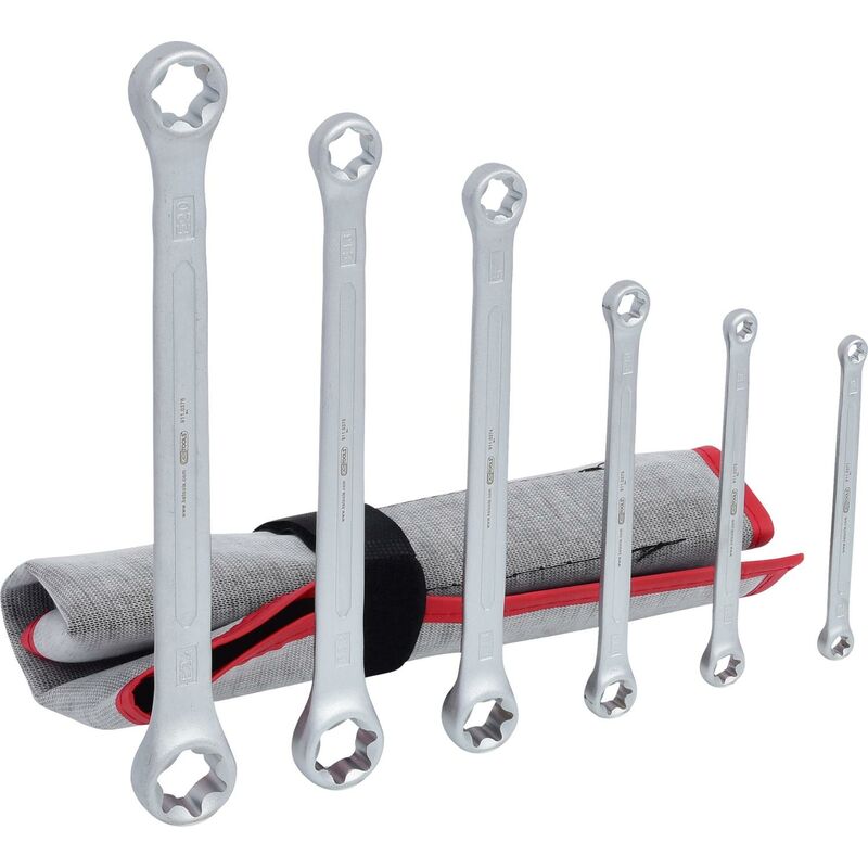 foto del prodotto kstools serie di chiavi a due bocche torx profilo e, 6 pz