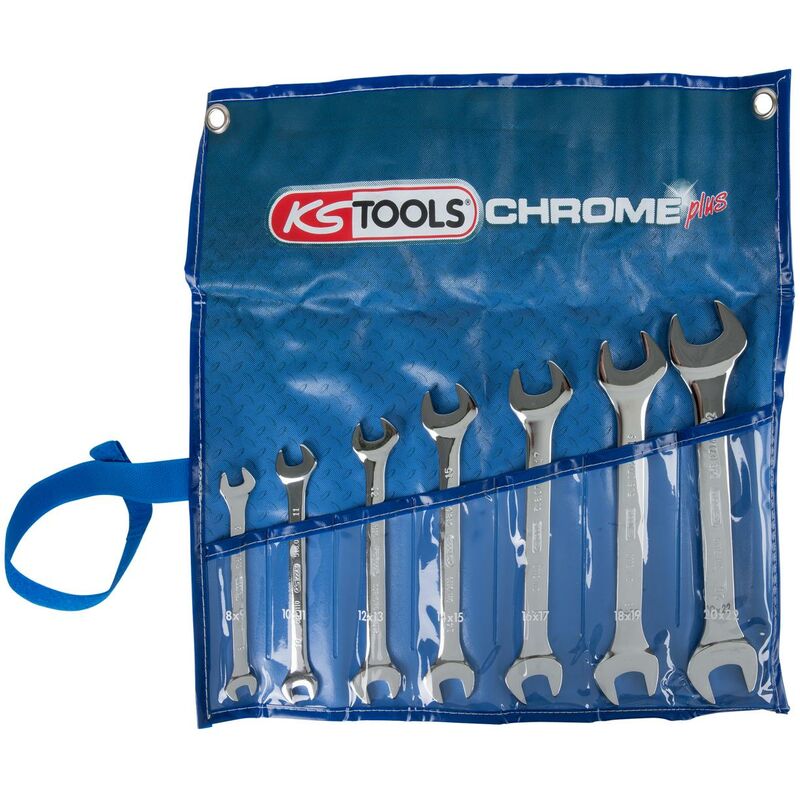 foto del prodotto kstools serie di chiavi a forchetta doppie chrome 7pz.8 22mm