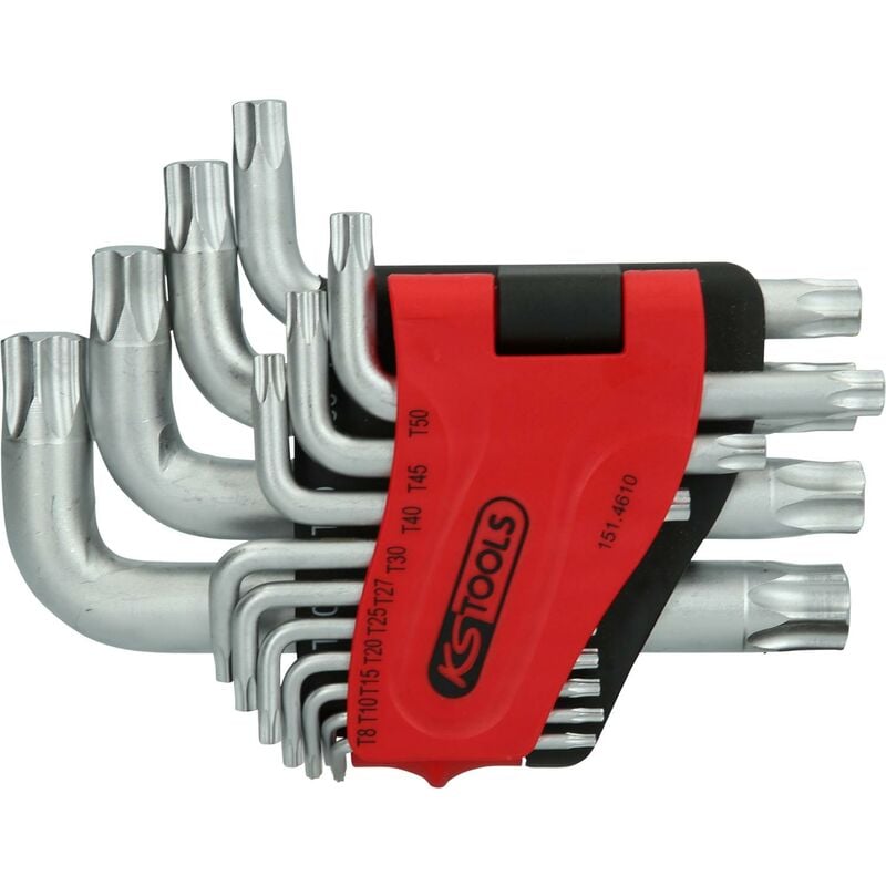 foto del prodotto kstools serie di chiavi maschio piegate torx, corto, 14 pz