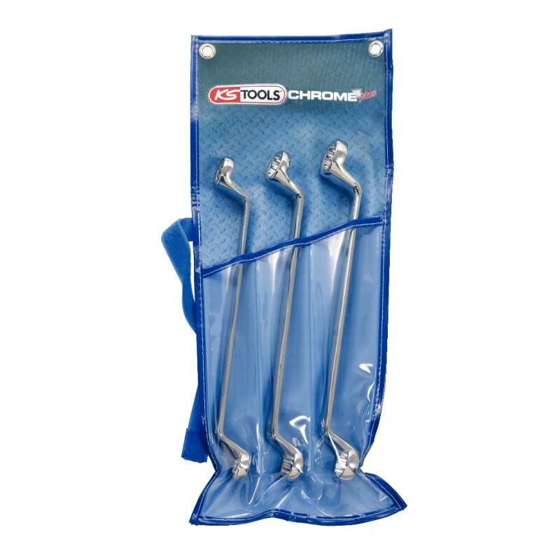 foto del prodotto kstools serie di chiavi poligonali a 2 bocche chrome 3pz.21x23 30x32mm