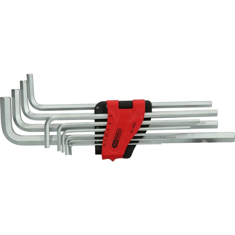 foto del prodotto kstools set chiavi maschio ad esagono incassato con testa a sfera, extra lunga, 10 pz