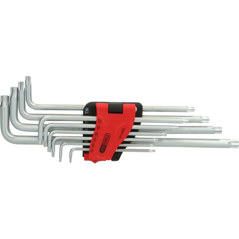 foto del prodotto kstools set chiavi maschio torx piegata, extra lunga, 10 pz