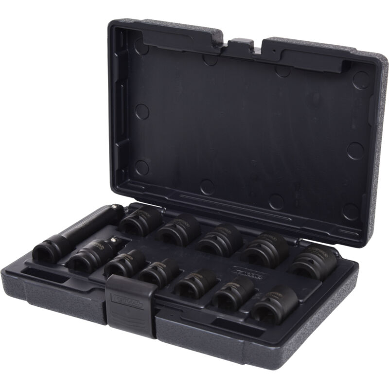 foto del prodotto kstools set di bussole esagonali da 1 2 10 bussole, giunto cardanico, prolunga 12 pz.