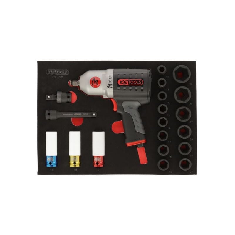 foto del prodotto kstools set di chiavi a bussola e a percussione 1 2 ks tools 20 pezzi 712.1020