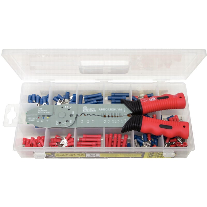 foto del prodotto kstools set di pinze a crimpare standard per terminali preisolati 271 pezzi