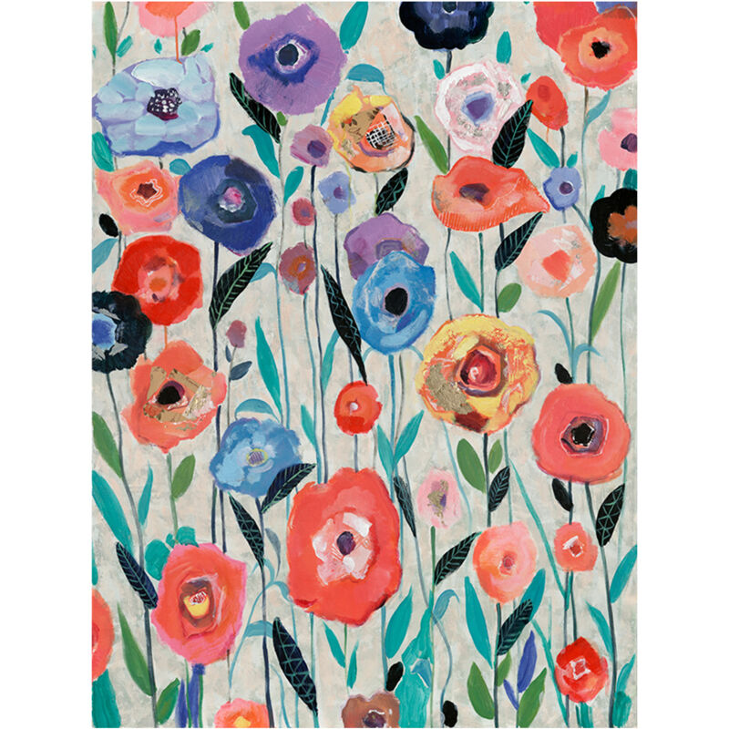 foto del prodotto kuateh quadro astratto kuat h 90 x 120 cm fiori multicolore olio su tela