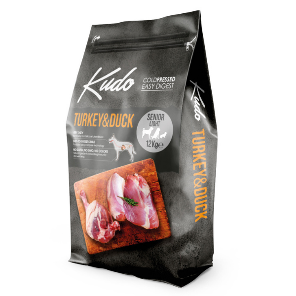 foto del prodotto kudo low grain senior light tacchino e anatra 12 kg 1 ordine scegli lo sconto bzr5 bzr20 200 punti fedelt 