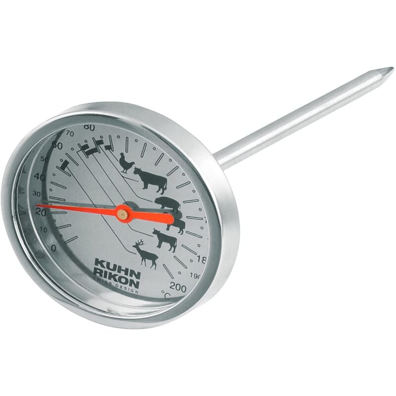 foto del prodotto kuhn rikon 2282 termometro per carne con vetro resistente al calore, 12 cm, acciaio inox