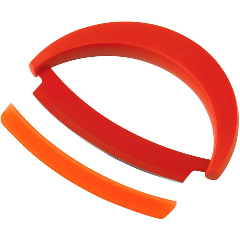 foto del prodotto kuhn rikon 25305 mezzaluna, coltello per verdure, acciaio inox plastica, rosso,