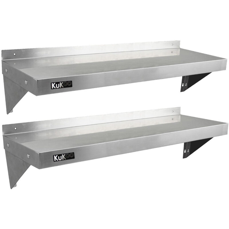 foto del prodotto kukoo 2 mensole a muro in acciaio inossidabile inox per cucina commerciale mensole a parete per ristoranti catering resistente alla corrosione