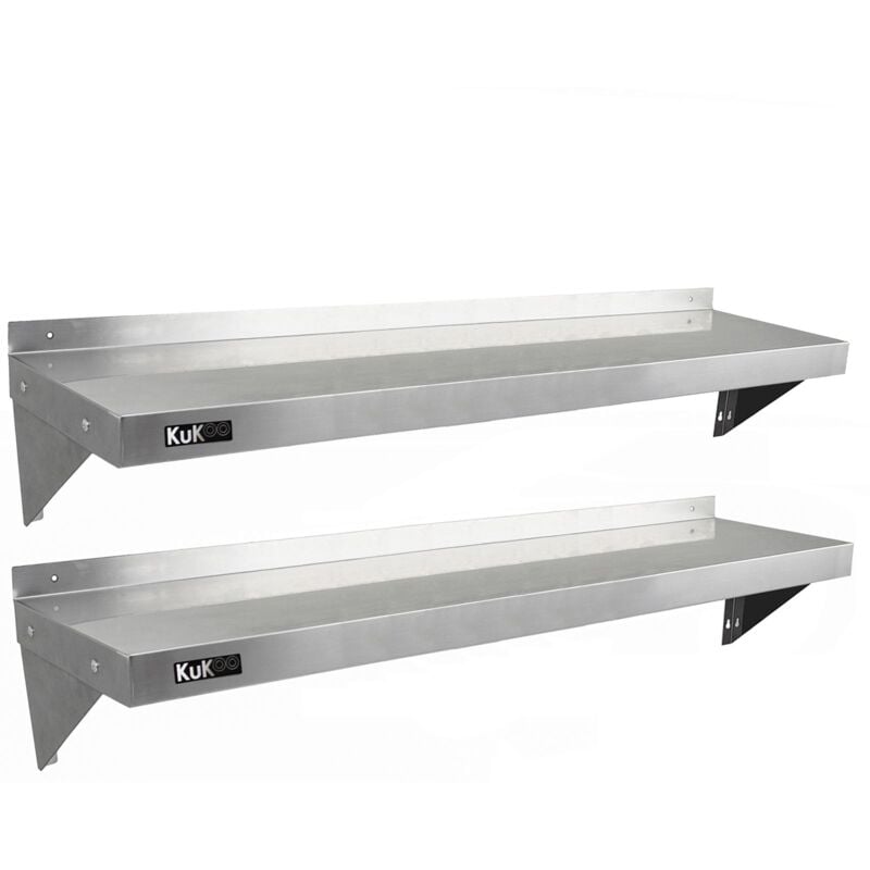 foto del prodotto kukoo 2 mensole a muro in acciaio inossidabile inox per cucina commerciale mensole a parete per ristoranti catering resistente alla corrosione