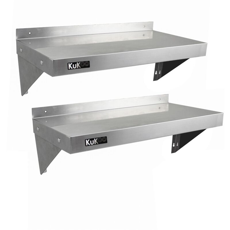 foto del prodotto kukoo 2 mensole a muro in acciaio inossidabile inox per cucina commerciale mensole a parete per ristoranti catering resistente alla corrosione 90cm