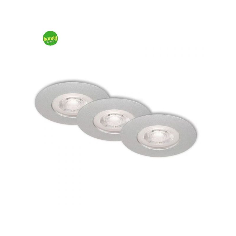 foto del prodotto kulana set 3 incasso brilo ner 6,8cm 3000k 5w cromo