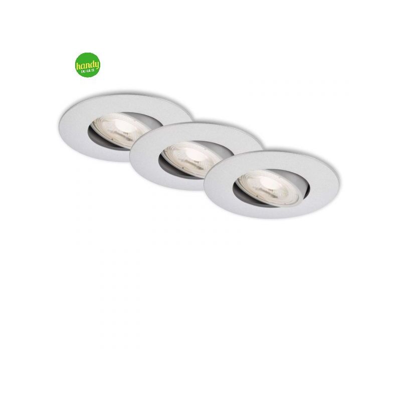 foto del prodotto kulana set 3 incasso orientabile briloner 9cm 3000k 5w cromo