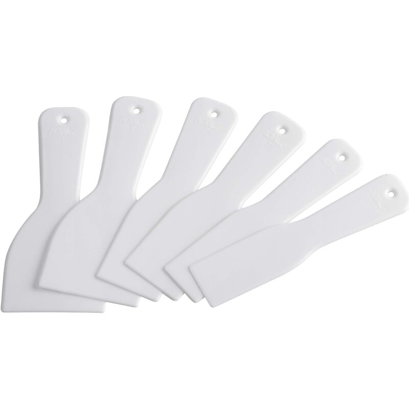 foto del prodotto kunststoffspachtel satz 6 teilig 40 mm, 50 mm 80 mm elastisch unzerbrechlich zum verf llen gl tten mit handlichem