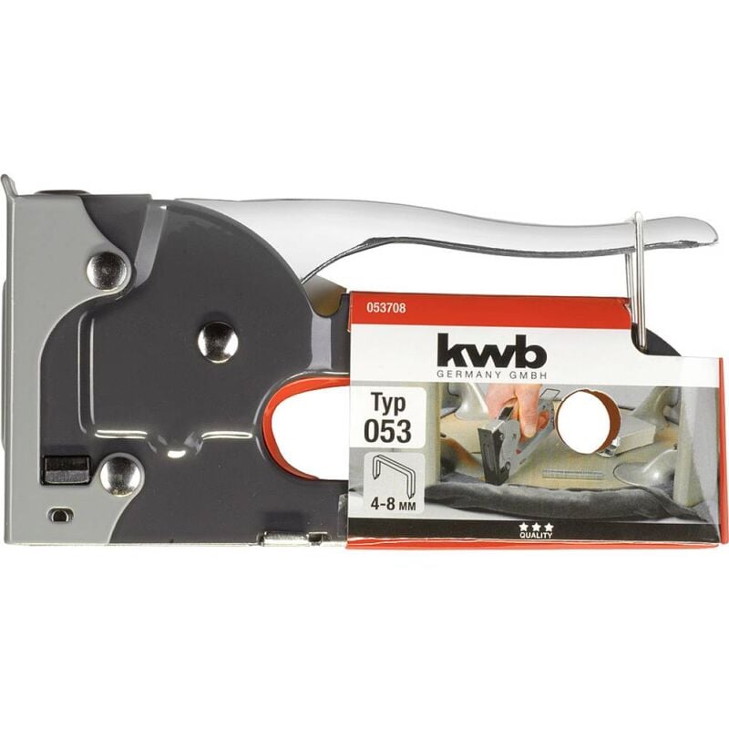 foto del prodotto kwb 053708 graffettatrice a mano tipo graffette tipo 53f lunghezza graffette 4 8 mm
