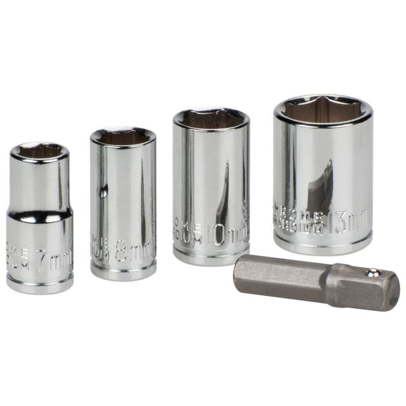 foto del prodotto kwb - 105000 inserto a bussola 7 mm, 8 mm, 10 mm, 13 mm impronta (cacciavite) 1/4 (6.3 mm) 5 pz.