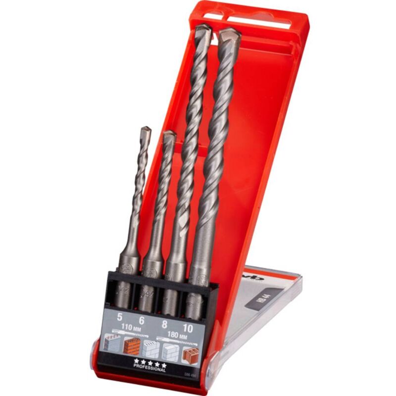 foto del prodotto kwb 240400 acciaio 40cr punta perforatrice 4 parti 5 mm, 6 mm, 8 mm, 10 mm lunghezza totale 110 mm sds plus 1 kit