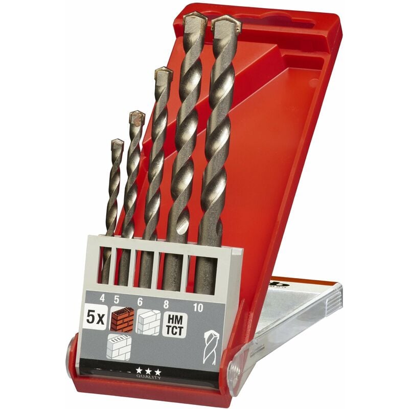 foto del prodotto kwb 38500 acciaio per utensili kit punte per pietra 5 parti 4 mm, 5 mm, 6 mm, 8 mm, 10 mm lunghezza totale 160 mm alber