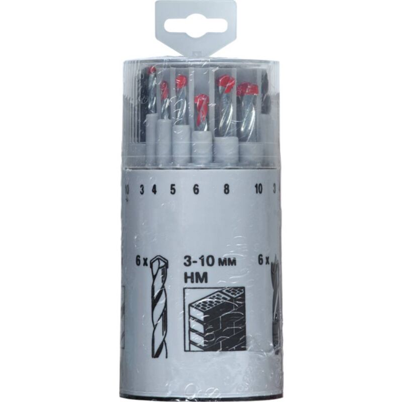 foto del prodotto kwb 429690 hss kit punte a spirale da metallo 18 parti 3 mm, 4 mm, 5 mm, 6 mm, 8 mm, 10 mm din 338 alberino cilindrico
