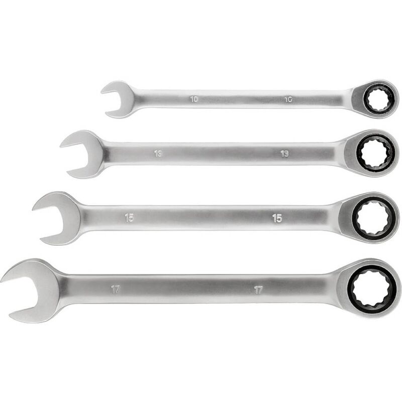 foto del prodotto kwb 460490 kit di chiavi a cricchetto doppio 4 parti misura (metrica) 10 - 17 mm