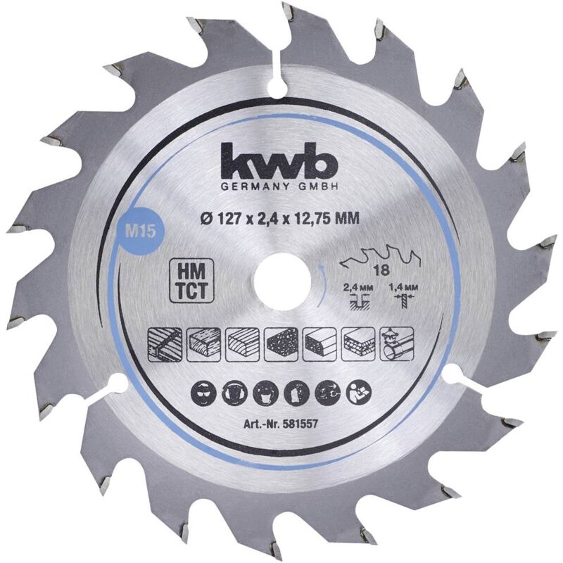 immagine 0 del prodotto kwb 581557 lama circolare in metallo duro 127 x 12.75 mm 1 pz.