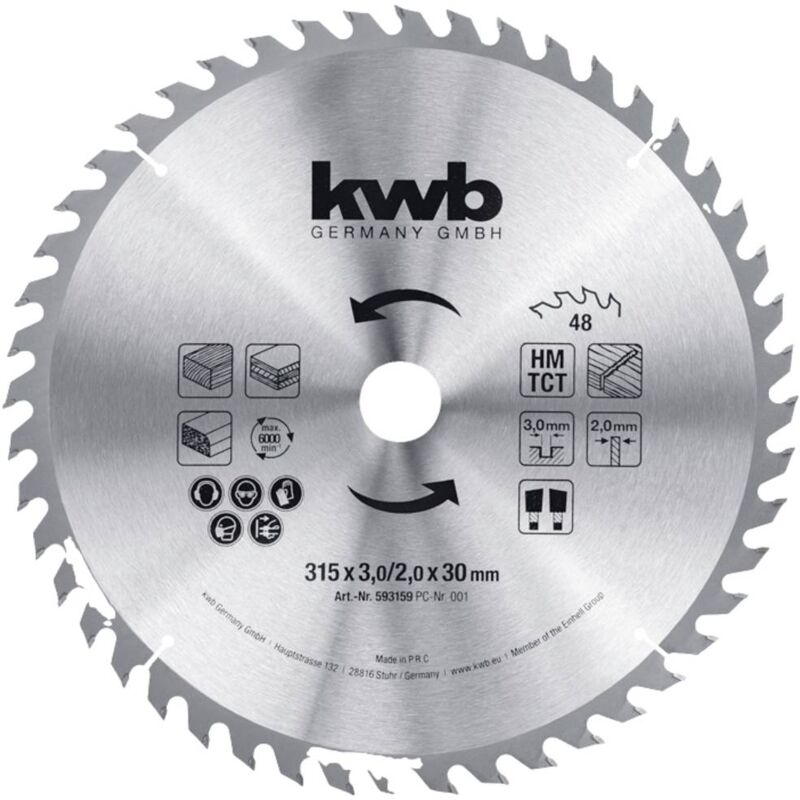 foto del prodotto kwb 593159 lama circolare 315 x 30 mm 1 pz.