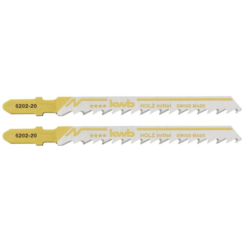 foto del prodotto kwb 620220 lame per seghetto alternativo, lavorazione del legno, hcs, albero a camme singolo, 2 x medie 2 pz.