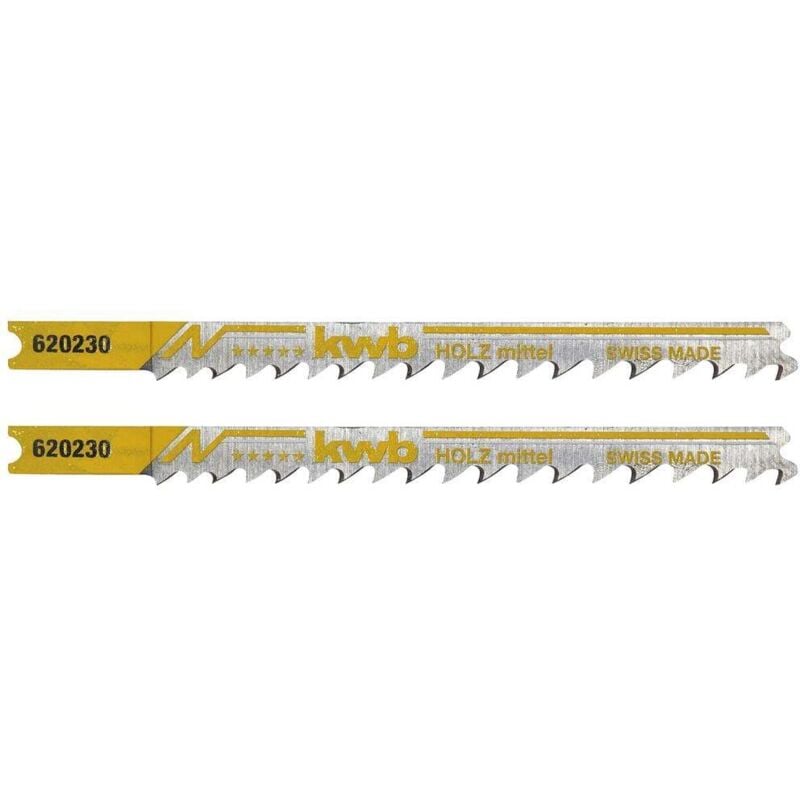 foto del prodotto kwb 620230 lame per seghetto alternativo, lavorazione del legno, hcs, gambo universale, 2 x medie 2 pz.