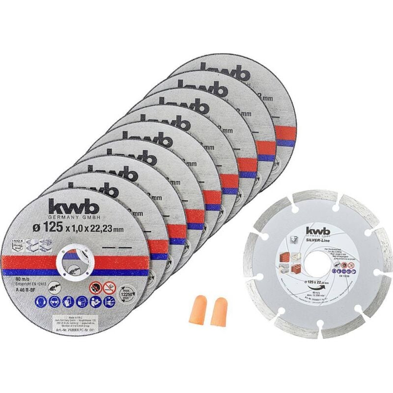 foto del prodotto kwb 712032 kit dischi da taglio 125 mm 10 pz.