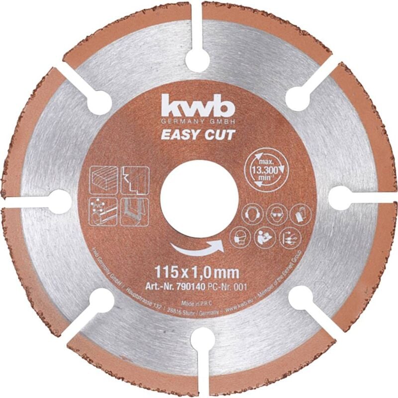 foto del prodotto kwb 790140 disco di taglio dritto 115 mm 1 pz. legno, plastica, rame
