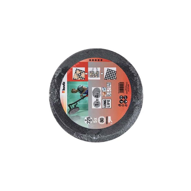 foto del prodotto kwb dischi abrasivi per levigatrice cartongesso tc dw 225 mm.225 pz.5 grana 220