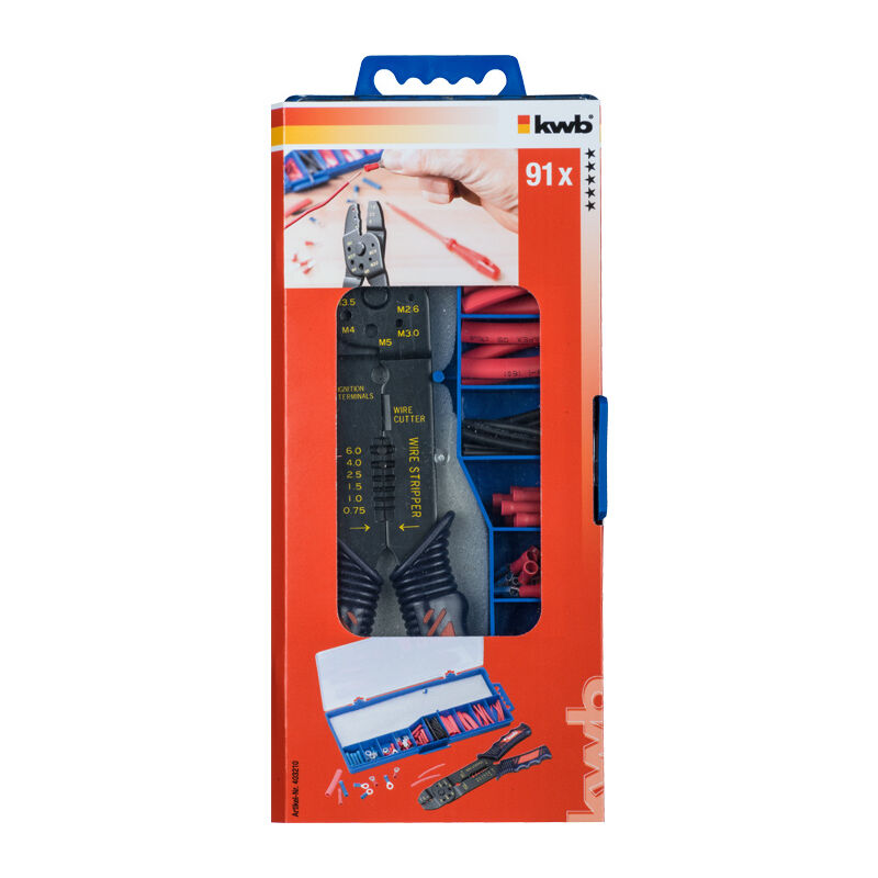 foto del prodotto kwb einhell 49403210 pinze crimpare 200mm 90 pezzi terminali