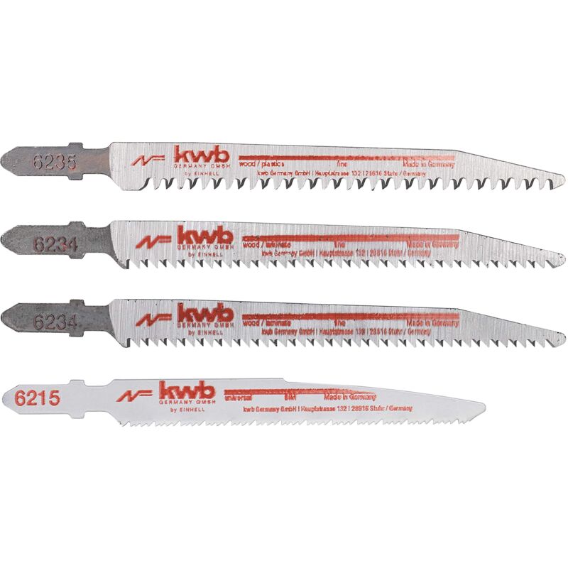 foto del prodotto kwb einhell set di 4 lame per seghetti alternativi albero a t, per legno e metallo, accessori per seghetti alternativi, ideale per dispositivi a