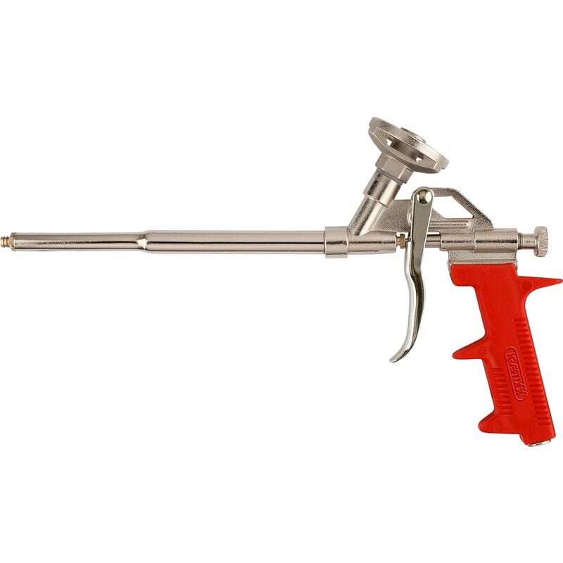 foto del prodotto kwb pistola per schiuma da costruzione pu in metallo, pistola di erogazione professionale con impugnatura ergonomica in plastica, per bombolette di